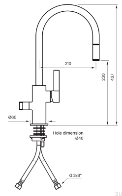 Kitchen faucet with pull-out spout and dishwasher valve ARM385 Brass Honey Brushed Gold