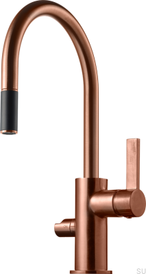 Kitchen tap with pull-out spout and dishwasher valve ARM385 Brushed Copper Unlacquered