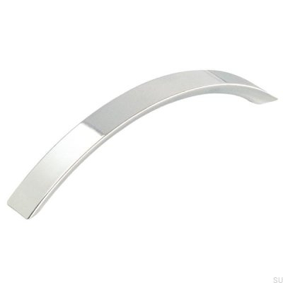 Oblong furniture handle 1029 128 Polished chrome
