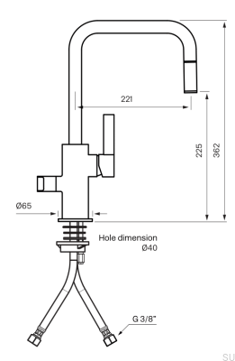 ARM587 Brass Kitchen Faucet Matte Black