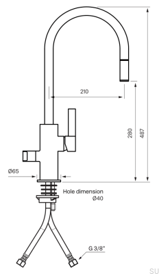 Kitchen faucet with dishwasher valve ARM885 Brass Graphite