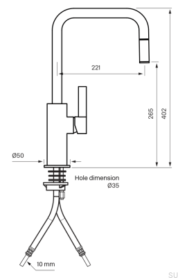 Kitchen faucet with pull-out spout ARM985 Brass Black Platinum