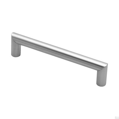 Oblong furniture handle Norma 1021 128 Silver Steel
