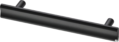 Bean 128 oblong furniture handle, brass, matt black