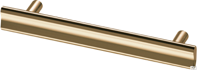 Bean 128 oblong furniture handle, polished brass, unvarnished