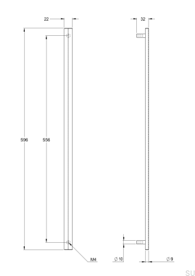 Bean 556 oblong furniture handle, brass, silver, chrome