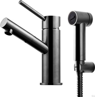 BI069 Black Chrome Brass Washbasin-Bidet Faucet