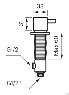 Dishwasher Shut-Off Valve BI284 Brushed Copper Unpainted