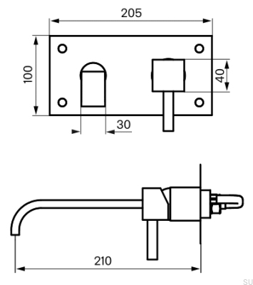 Washbasin tap 175 BOX006 Brass Silver Chrome