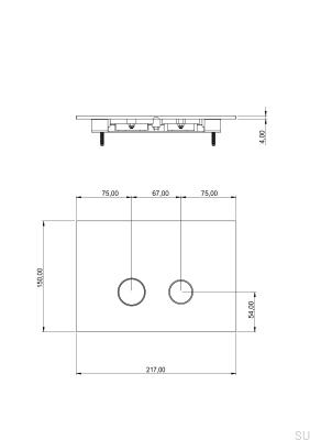 DUO112 TECE Brass Brown Flush Button