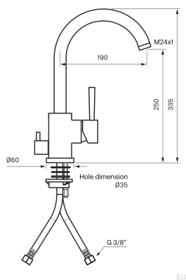 Kitchen tap with dishwasher valve EVO184 Brass Nickel-plated Brushed