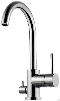 Kitchen faucet with dishwasher valve EVO184 Brass Silver Chrome