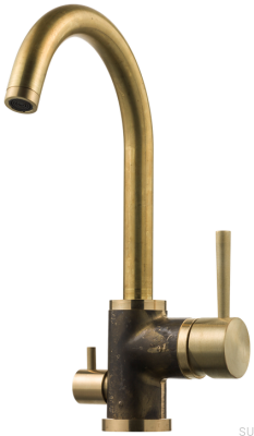 Kitchen faucet with dishwasher valve EVO184 Brass Grottesco