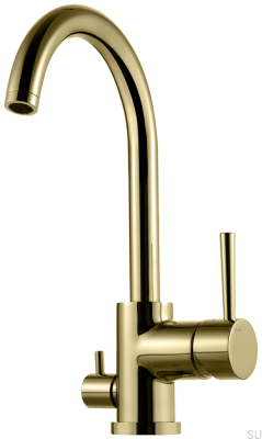 Kitchen faucet with dishwasher valve EVO184 Brass Honey Gold