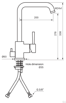 Kitchen faucet with dishwasher valve EVO984 Brass Graphite