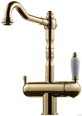 Kitchen faucet with dishwasher valve FME184 Polished Brass Unlacquered