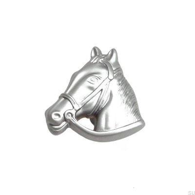 Hästhuvud furniture knob Brushed chrome
