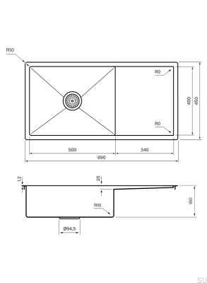 Kitchen sink 8140 Steel Brown PVD