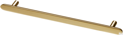 Pastille L 256 oblong furniture handle, polished brass, unvarnished