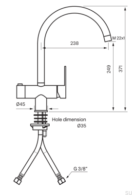 Kitchen faucet with dishwasher valve RIN184 Brass Matte Black