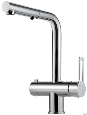 Kitchen faucet with pull-out spout and dishwasher valve RIN887 Brass Silver Chrome