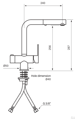 Kitchen faucet with pull-out spout and dishwasher valve RIN887 Brass Matte Black