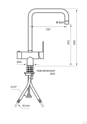 Kitchen faucet with dishwasher valve RIN984 Brass Matte Black