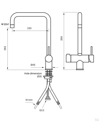 Kitchen faucet with dishwasher valve SK New 984 Brass Silver Chrome