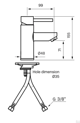 SK071 Brass Silver Chrome Washbasin Tap