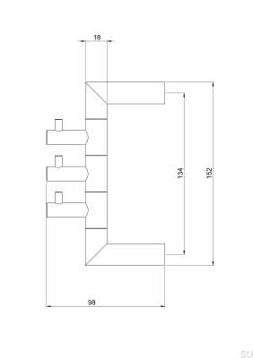 Towel rack TA253 Polished Brass Unlacquered