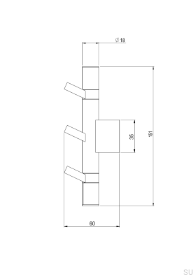 Towel rail TA263 Brass Black Chrome Brushed