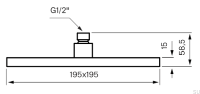 Square concealed rain shower head 200 ZSOF075 Brass Silver Chrome