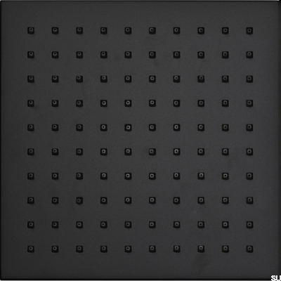 Square concealed rain shower head 200 ZSOF075 Brass Matte Black