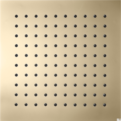 Square concealed rain shower head 200 ZSOF075 Polished Brass Unlacquered