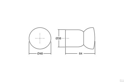 Wall hanger Piece 48 Wooden Oak Matte Black with Eco Cork