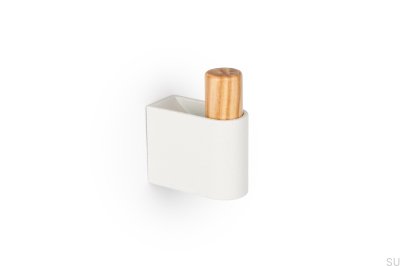 Casey 23 Wall Hanger Aluminum White with Oak Wood