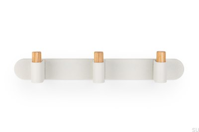 Casey Rack 340 Wall Hanger Aluminum White with Oak Wood