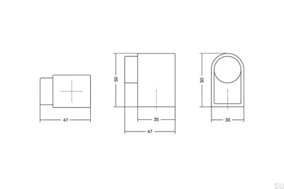 Casey 47 Floor Door Stopper Metal Black