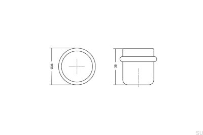 Luv 36 Floor Door Stopper Metal Matte White