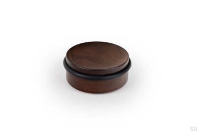 Luv Wood 71 Floor Door Stopper, Walnut Wood