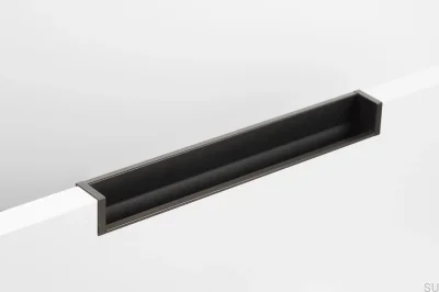 Recessed furniture handle Hexxa 350 Aluminum Metallic Gray