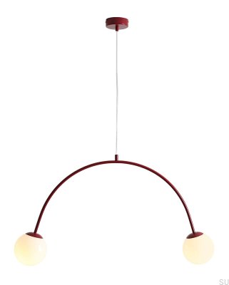 Una 2 Metal Burgundy Hanging Lamp