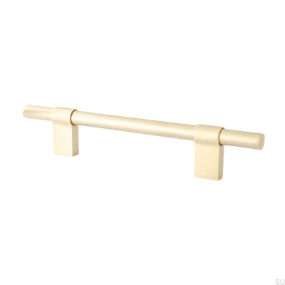 Line Big 208 furniture handle, brushed brass, unvarnished