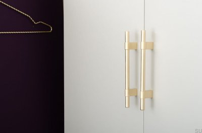 Line Big 208 furniture handle, brushed brass, unvarnished