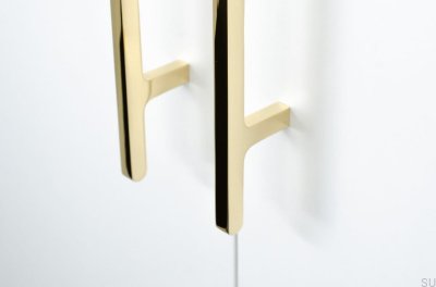 Flat Line 430 elongated furniture handle, Polished Brass, Unvarnished