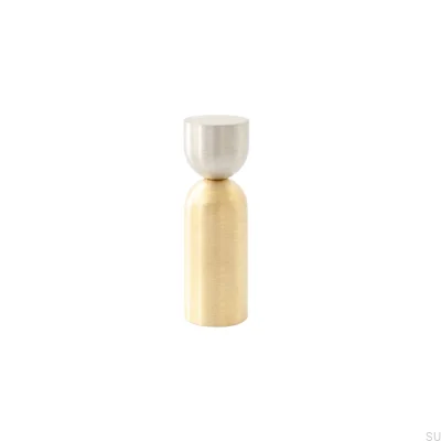 Kokeshi Mix 1856 Brushed Steel and Brushed Brass Wall Hanger, Unpainted