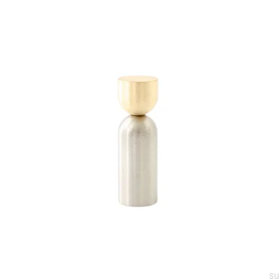 Kokeshi Mix 1856 Wall Hanger Brushed Brass Unlacquered with Brushed Steel