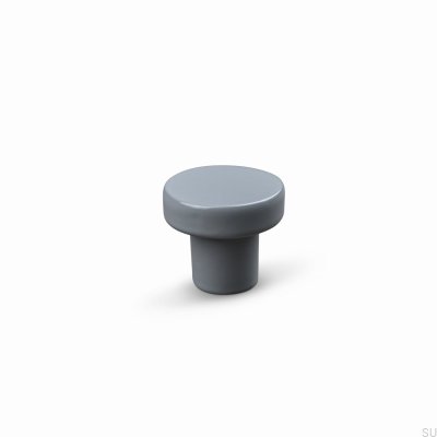 Agno 28 Metal Silver Grey Furniture Knob