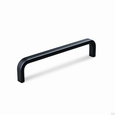 Positano 128 elongated furniture handle, Metal, Matte Black
