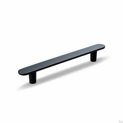 Cesano 128 elongated furniture handle, metal, matt black